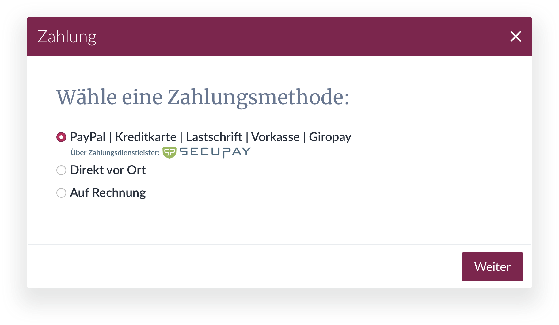 November 2024 Release: Online-Zahlung